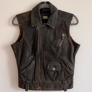 MISS SIXTY Leather Biker Vest